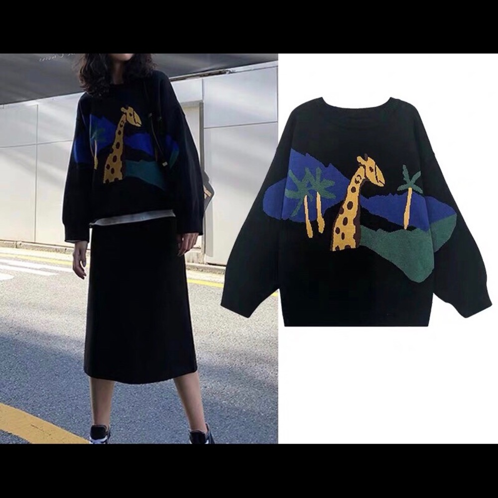 Animal prints Sweater  with skirt fine quality,